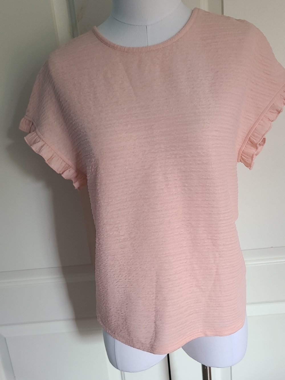 NWOT Peach Ruffled Blouse